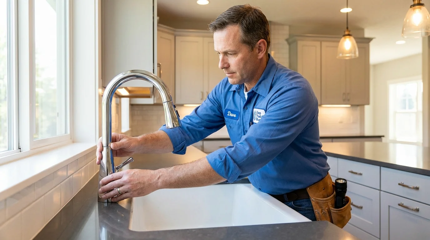 Kitchen faucet installation by Johns Plumbing LLC in Donald